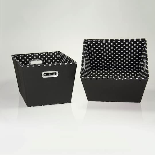 Household Essentials Polka Dot Fabric Tapered Storage Bins